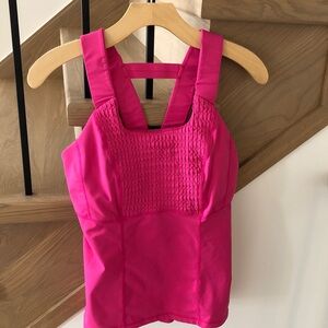 Lululemon Gathered / Smocked Front Tank Top with Thick Straps in Pink, Size 8